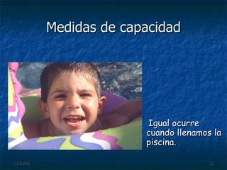 Medidas de capacidad Igual ocurre cuando llenamos la piscina. 