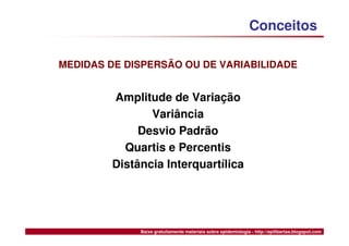 Medidas de Tendência Central e Dispersão