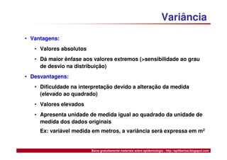 Medidas de Tendência Central e Dispersão