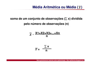 Medidas de Tendência Central e Dispersão