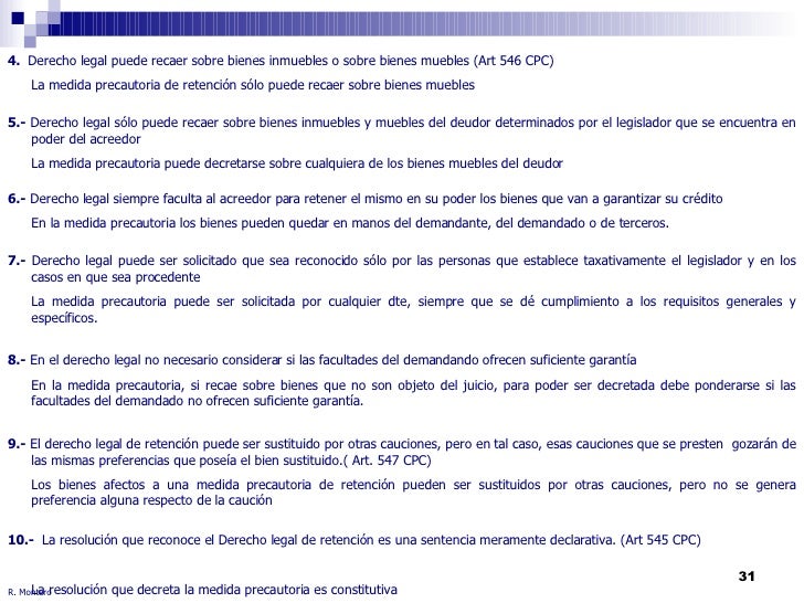 Tramitacion derecho legal de retencion