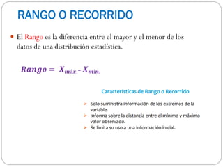 RANGO O RECORRIDO

 