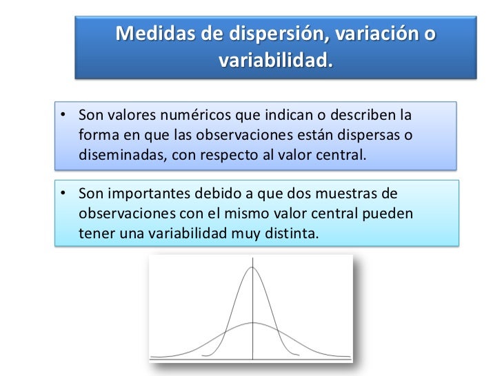 Medidas de dispersión, variación o variabilidad