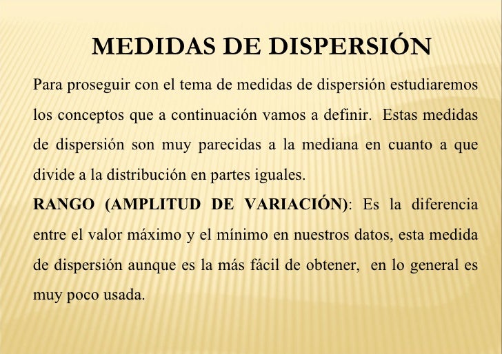 Medidas de dispersion