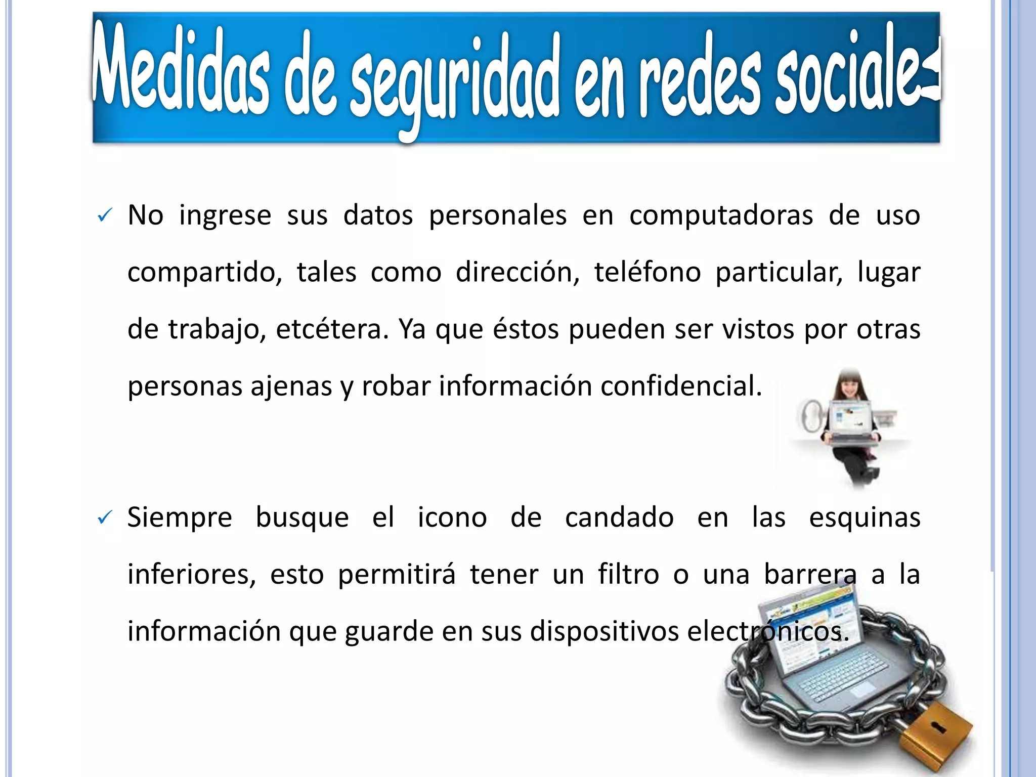 Medidas de seguridad en redes sociales | PPTX
