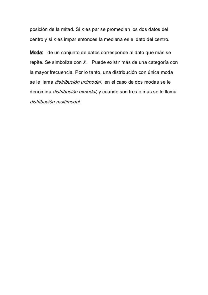 Medidas de tendencia central