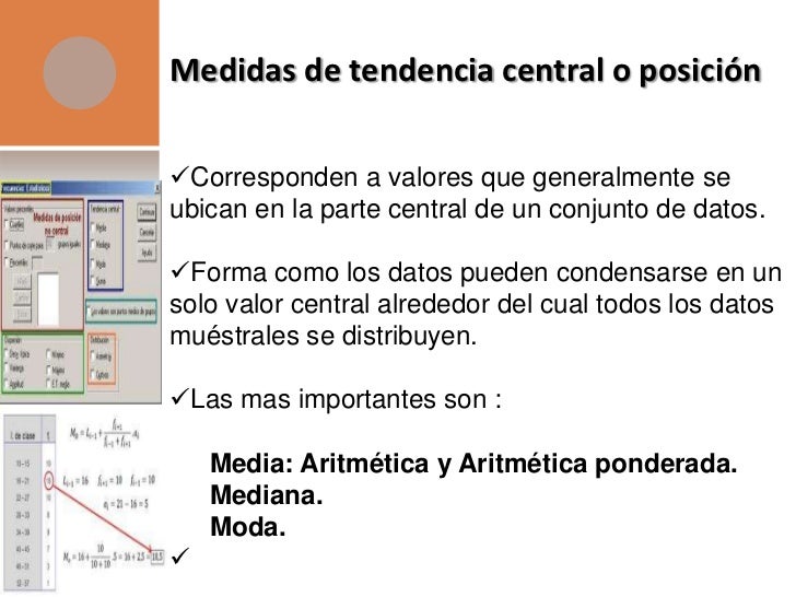 Medidas de tendencia central o posición