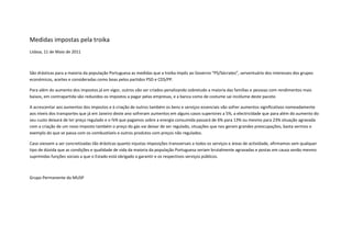 Medidas impostas pela troika