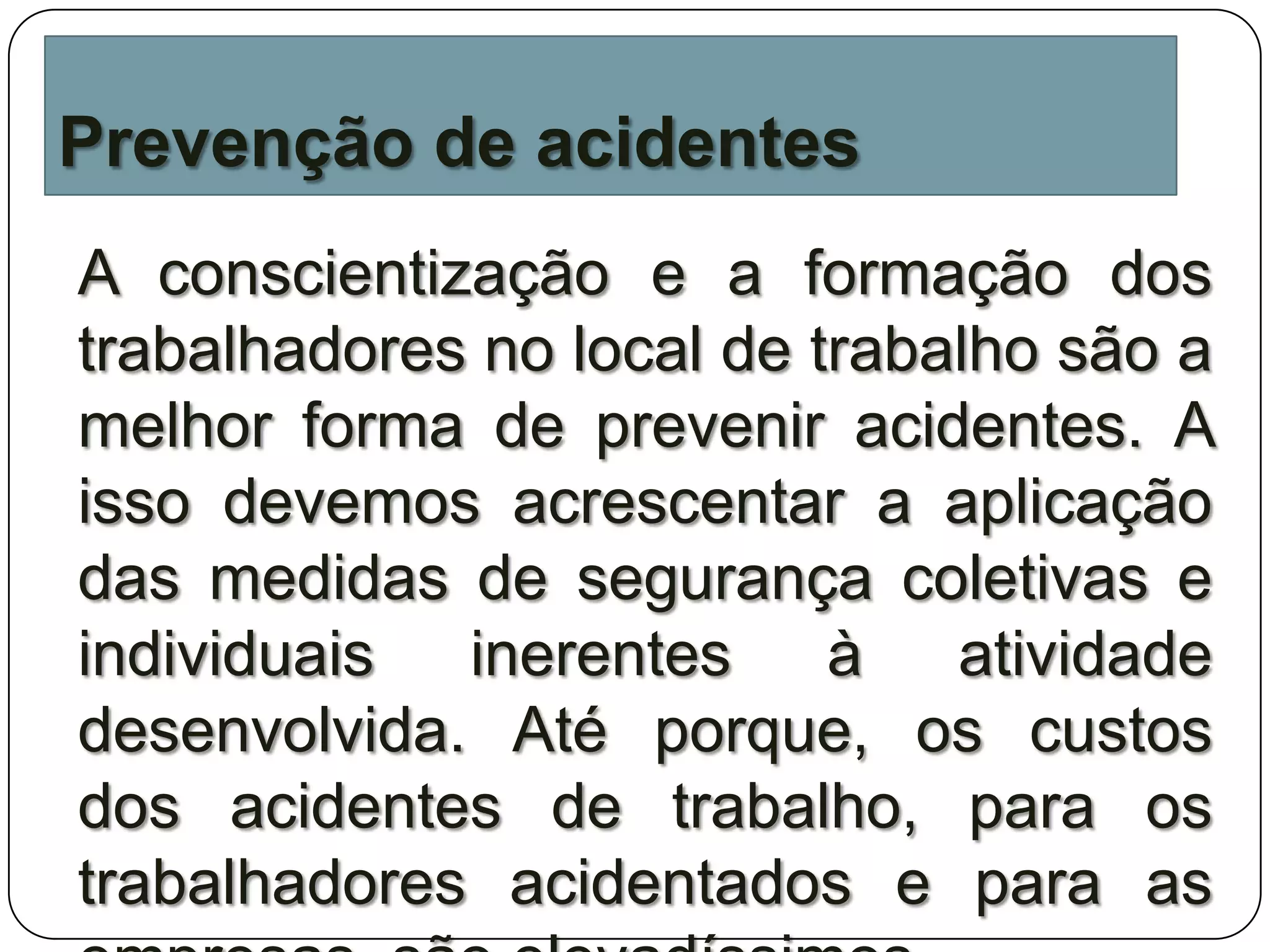 Medidas para prevenção de acidentes no trabalho | PPTX