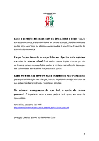 Gripe A -Medidas ProtecçAo Individual