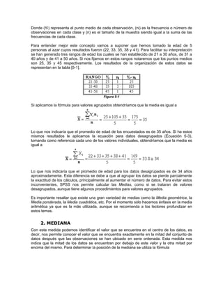 Medidas tendencia central y dispersion