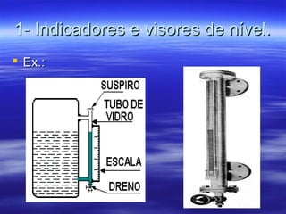 1- Indicadores e visores de nível.1- Indicadores e visores de nível.
 Ex.:Ex.:
 