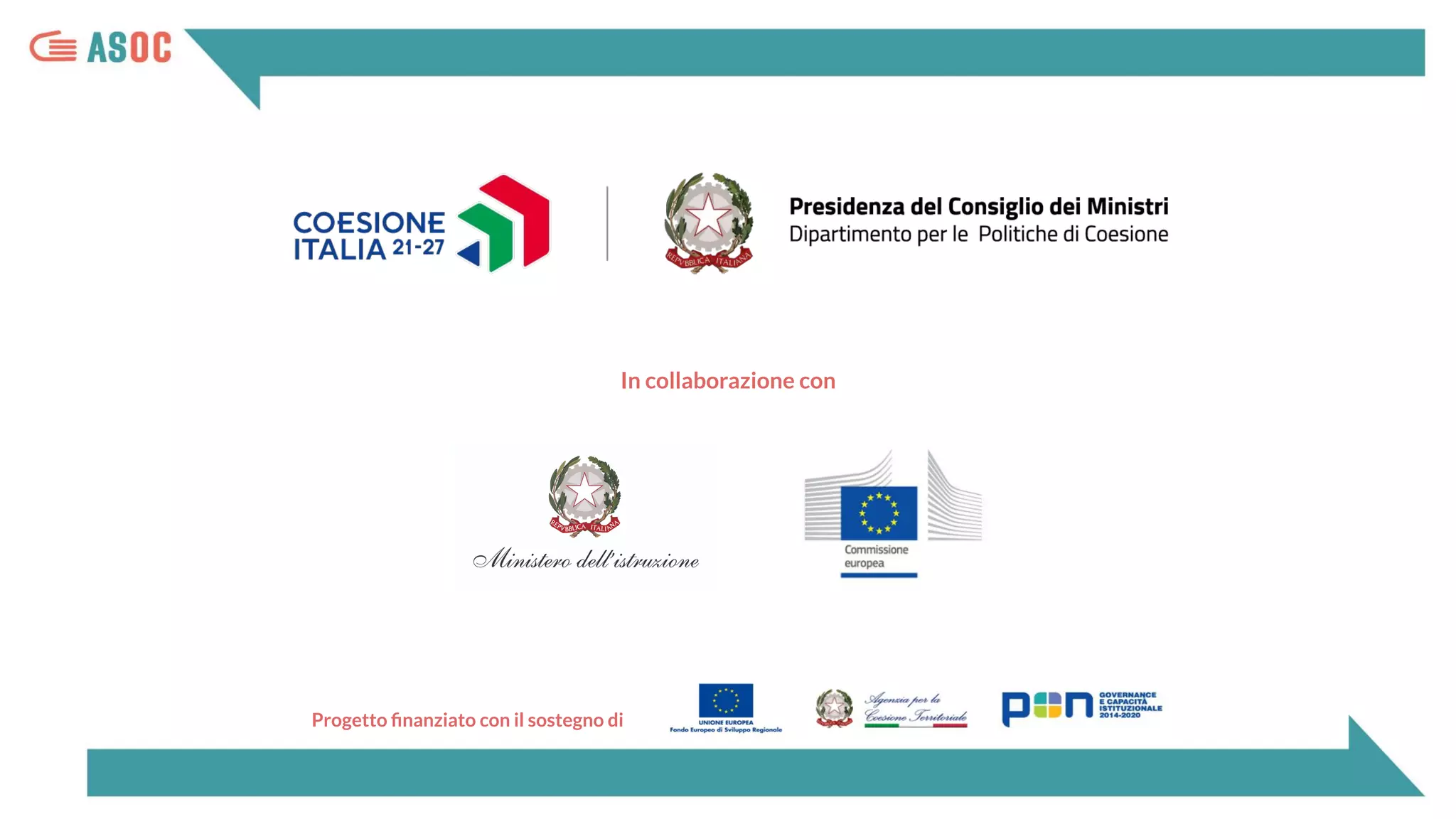 In collaborazione con
Progetto ﬁnanziato con il sostegno di
 