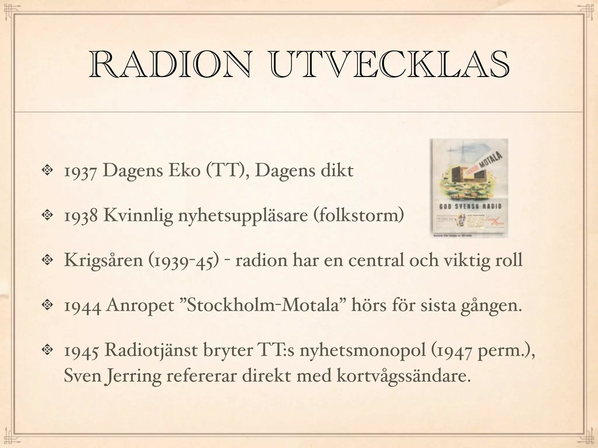 Mediekunskap Mom 1 Radiohistoria | KEY