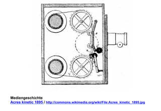 Mediengeschichte 
Acres kinetic 1895 / http://commons.wikimedia.org/wiki/File:Acres_kinetic_1895.jpg 
 