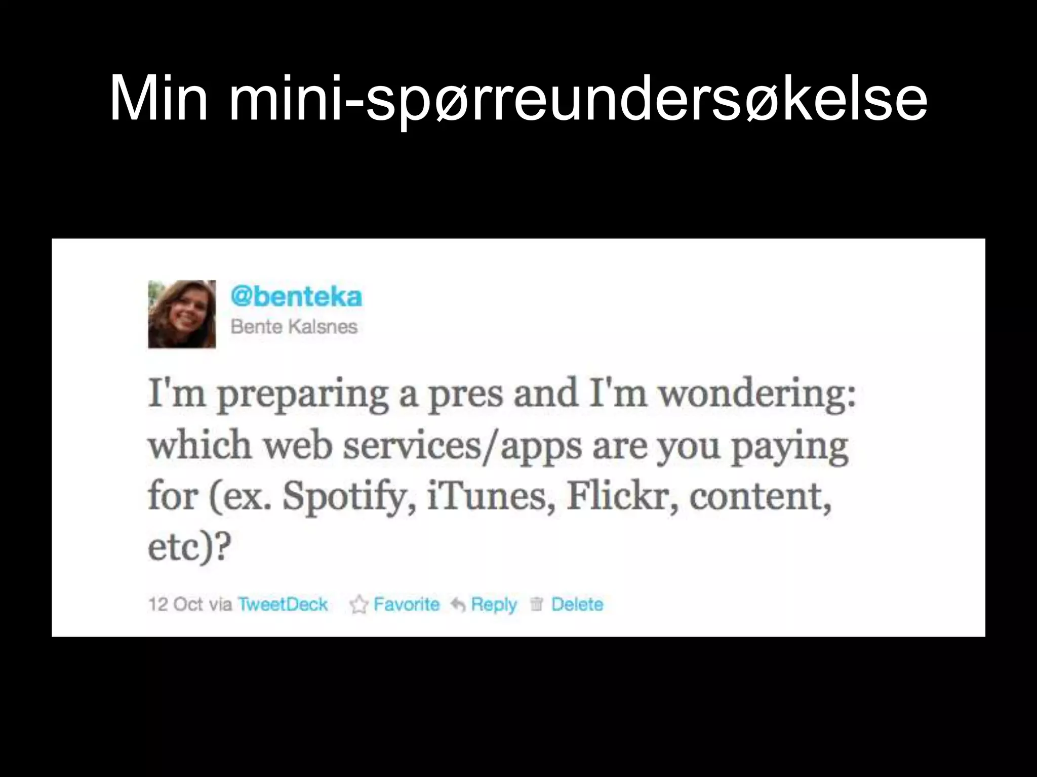Min mini-spørreundersøkelse