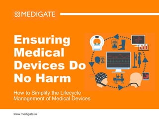 How to Simplify the Lifecycle
Management of Medical Devices
www.medigate.io
Ensuring
Medical
Devices Do
No Harm
 