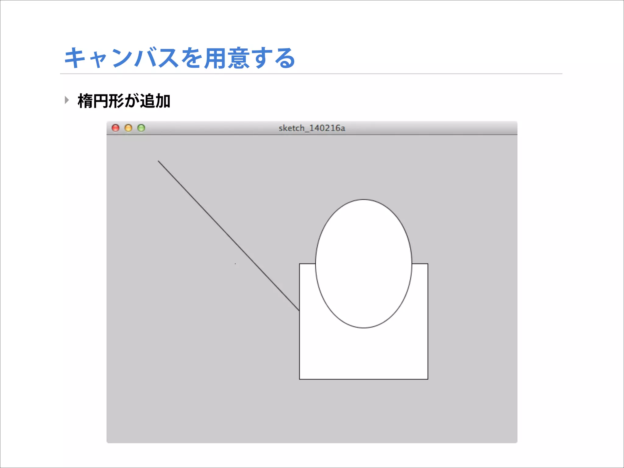 キャンバスを用意する
‣ 楕円形が追加

 
