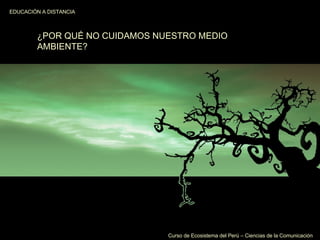 ¿POR QUÉ NO CUIDAMOS NUESTRO MEDIO AMBIENTE? 