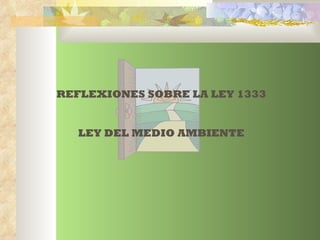 REFLEXIONES SOBRE LA LEY 1333 LEY DEL MEDIO AMBIENTE 
