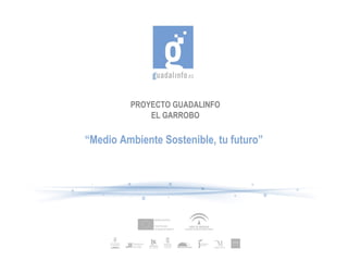 PROYECTO GUADALINFO
             EL GARROBO

“Medio Ambiente Sostenible, tu futuro”
 