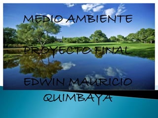 MEDIO AMBIENTE
PROYECTO FINAL
EDWIN MAURICIO
QUIMBAYA
 