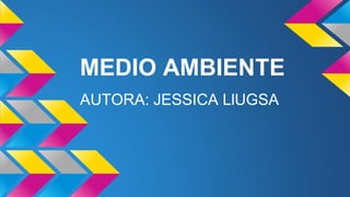 MEDIO AMBIENTE
AUTORA: JESSICA LlUGSA
 