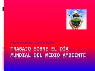 TRABAJO SOBRE EL DÍA
MUNDIAL DEL MEDIO AMBIENTE
Morena Gerez y Zoe Granitto
 