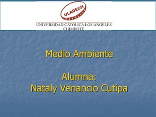 Medio Ambiente 
Alumna: 
Nataly Venancio Cutipa 
 