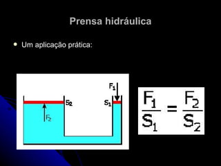 Prensa hidráulica Um aplicação prática: 