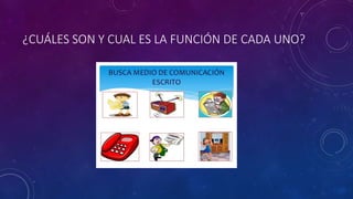 ¿CUÁLES SON Y CUAL ES LA FUNCIÓN DE CADA UNO?
 