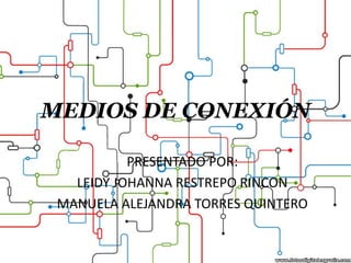MEDIOS DE CONEXIÓN
PRESENTADO POR:
LEIDY JOHANNA RESTREPO RINCON
MANUELA ALEJANDRA TORRES QUINTERO

 