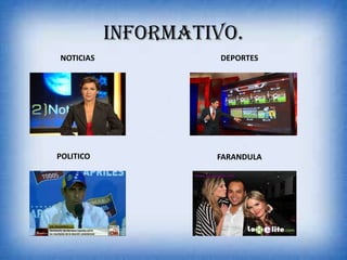 INFORMATIVO.
NOTICIAS DEPORTES
POLITICO FARANDULA
 