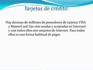 Medios de pago dinero internet