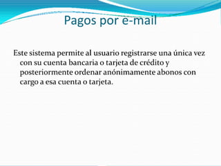 Medios de pago dinero internet