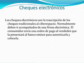 Medios de pago dinero internet