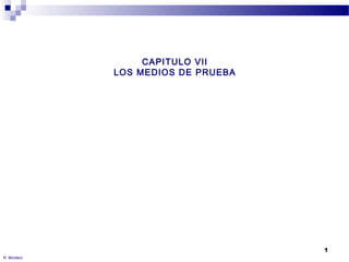 1 
CAPITULO VII 
LOS MEDIOS DE PRUEBA 
R. Montero 
 