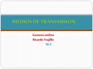 Gustavo molina
Ricardo Trujillo
10-3
MEDIOS DE TRANSMISION
 