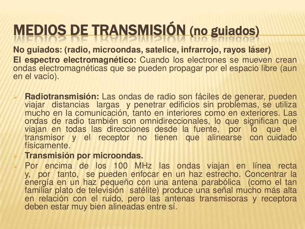 Medios de transmision Medios guiados y