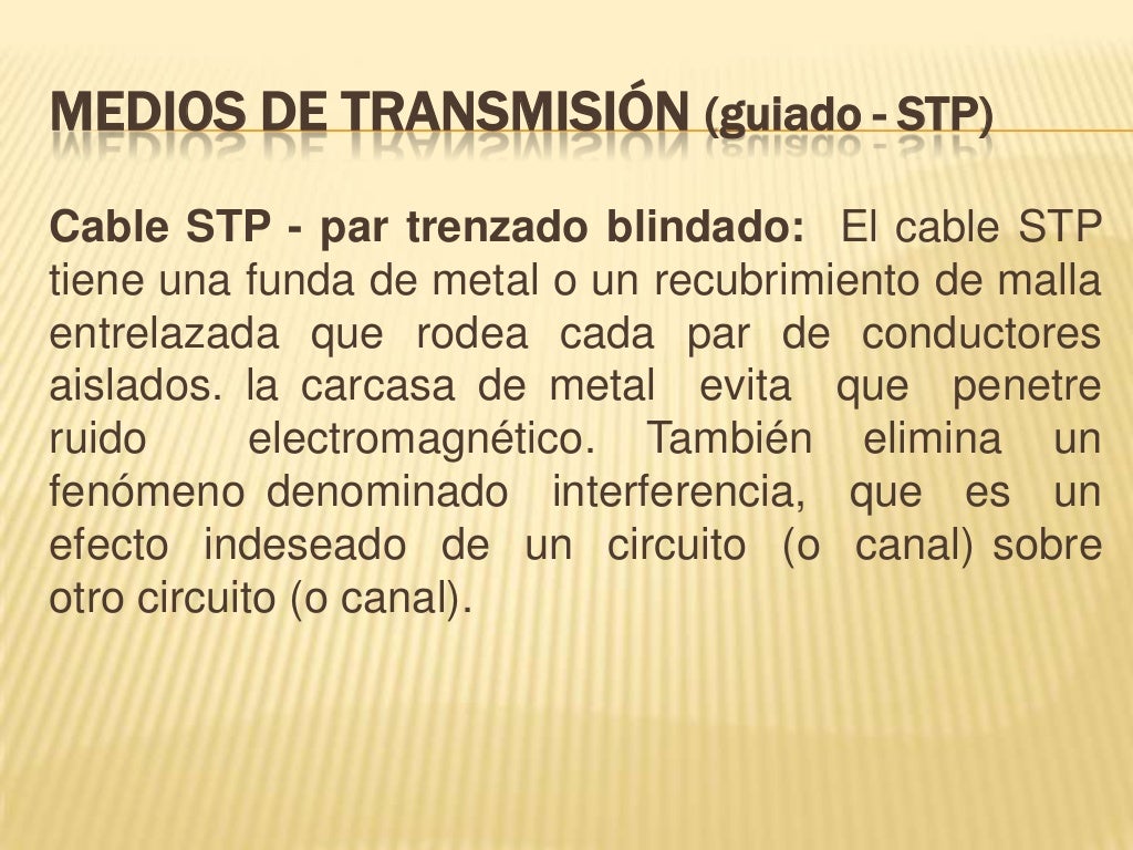 Medios de transmision Medios guiados y