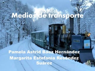 Medios de transporte
Pamela Astrid Báez Hernández
Margarita Estefanía Reséndez
Suárez
 
