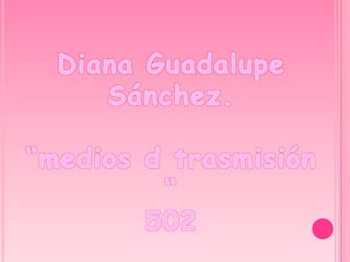 Diana Guadalupe Sánchez.  “medios d trasmisión “ 502 