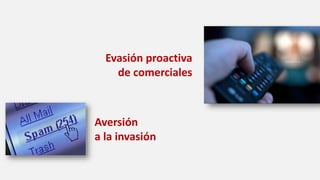 Evasión proactiva
de comerciales
Aversión
a la invasión
 