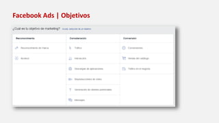 Facebook Ads | Objetivos
 