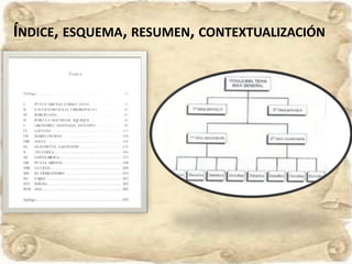 ÍNDICE, ESQUEMA, RESUMEN, CONTEXTUALIZACIÓN
 