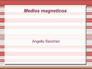 Medios magneticos




   Angelly Sanchez
 