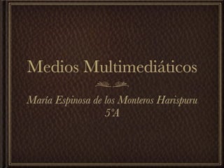 Medios Multimediáticos
María Espinosa de los Monteros Harispuru
                  5ºA
 