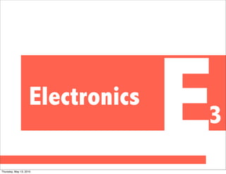 Electronics

Thursday, May 13, 2010
                                  E
                                  3
 