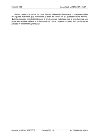 Medios y materiales educativos