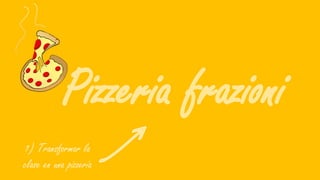Pizzeria frazioni
1) Transformar la
clase en una pizzería
 